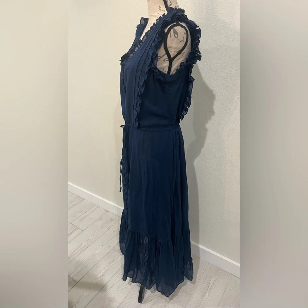 Ralph Lauren Blue Label Sleeveless Ruffled Maxi Dress 100% Cotton EUC - Picture 9 of 11
